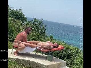 Sweet Vickie Fucks in the Caribbean and Hubby Gives Me a HugeFacial