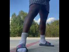 Black Guy Whips Out Thick Black Cock Out In Vacant Lot Before Busting A Huge Nut  (Sub to Onlyfans 4