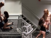 Preview 2 of XXX Real Explicit Footage of Lover's Risky 'Just the Tip' Quickie Turned Stairway Sex Olympics