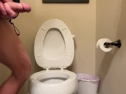 Preview 3 of Toilet brush and toilet cleaner up my ass make me blow a huge load. Anal orgasm.