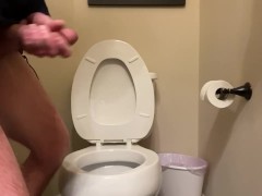 Toilet brush and toilet cleaner up my ass make me blow a huge load. Anal orgasm.