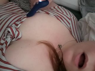 vibrator orgasm, blonde milf, bbw, masturbation