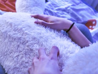 Cute teen girl feet and soles - I wish you were the plush toy under my toes