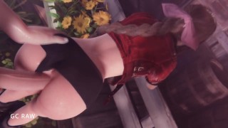 Gcraw Final Fantasy Gcraw Final Fantasy Aerith Gainsborough And Cloud Strife In Her Flower Garden