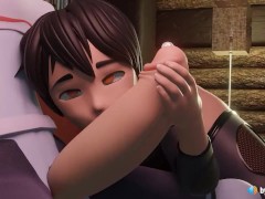 Video Winter Futa Pair Evening with Cumming in Mouth (with sound) 3d animation hentai game ASMR anal toy