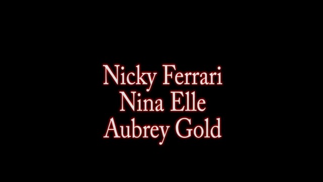 Girly 3Way! Nina Elle and Nicky Ferrari Fuck Aubrey Gold!