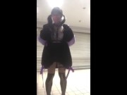 Preview 1 of Femboy in dry orgasm in public