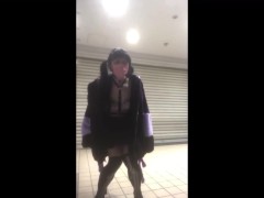 野外でドライでイク男の娘