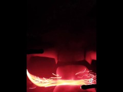 LED whip in bra and panties