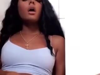 College Nurse Student Rubs Pink Ebony Clit to Cum!!