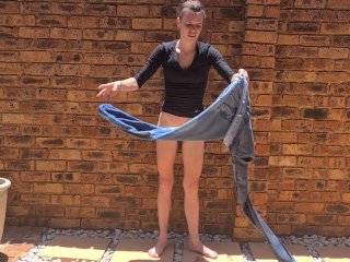 Piss desperation_wetting my momjeans outdoors smoking