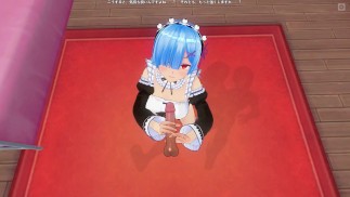 3D HENTAI POV  Рем дрочит твой член