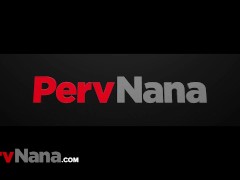 Video PervNana - Lucky Stud Walks In On His Busty Nana Stretching With Her Yoga Instructor And Bangs Them