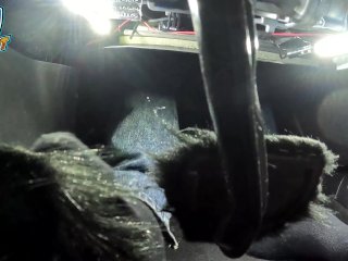 DRIVING IN SOCKS BACK PEDAL VIEW