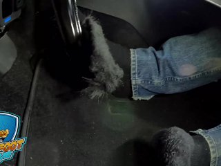 DRIVING IN BLACK SOCKS SIDE VIEW