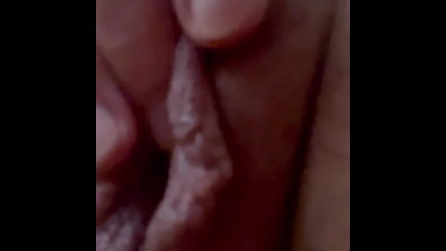 close up PINK CLIT wet pussy playing