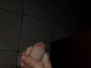 Preview 1 of Dropping a massive load on the floor with my giant cock