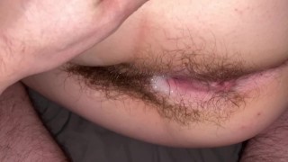 Chubby wife’s hairy pussy creampie compilation