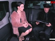 Preview 1 of VIPSEXVAULT - Superb Brunette Sarah Highlight Hooks Up With Private Driver