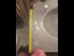 Measured cumshot from small dick humiliate me 