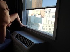 Masturbating from the window of my hotel in the center of town - AprilHaze - WindowMaiden