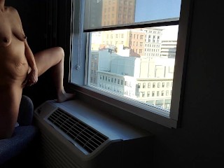 Masturbating from the Window of my Hotel in the Center of Town - AprilHaze - WindowMaiden