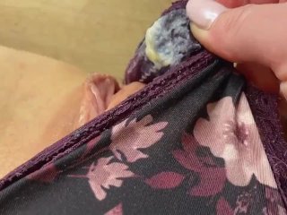Super creamy pussy and dirty stained panties POV 