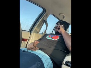 Jacking off in car