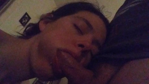 Lil Natalie gets throated by her hubs houy, big facial at the end and her face is priceless 