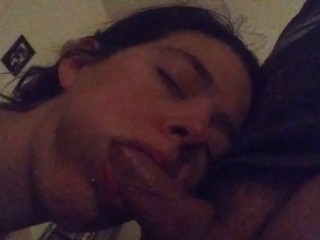 Lil Natalie Gets Throated by her Hubs Houy, Big Facial at the end and her Face is Priceless