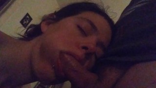 Lil Natalie gets throated by her hubs houy, big facial at the end and her face is priceless 