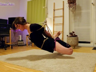 Trailer: Swedish Girl Hogtied; Suspended and Vibrated to Orgasm! Real Couple in Real BDSM Session