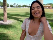 Preview 1 of YNGR - Big Booty Latina Summer Col Tries A BBC For The First Time