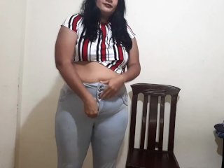 Chubby Girl in tight Pants