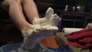 Size 7 Feet TOTALLY COVERED in Sticky Marshmallow Fluff