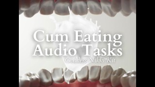 CEI Challenges: Audio Cum Eating Instruction JOI Tâches sur mes doux FemDom OnlyFans