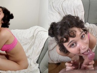 blowjob, camgirl, brunette, point of view