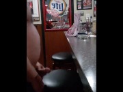 Preview 3 of Cuck catches buddy railing his wife behind bar,  cums hard!