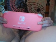 Preview 1 of Slutty Hairy Onlyfans Camgirl PinkMoonLust Plays Nintendo Phat Pussy Bush Pubic Hair All Natural