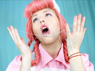 pink hair, verified models, cosplay, cumshot