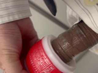 【オナニー】コックリングで締め付けたチンポがぐちょぐちょに。日本人サラリーマンのオナニー　japanese Office Worker Masturbation