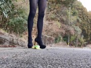 Preview 6 of 野外女装ヒールでぬいぐるみを踏み潰すクラッシュフェチ japanese crossdress crush fetish leg heels public