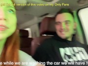 Preview 2 of While we were at the car wash, a Russian girlfriend sucked my dick! We were noticed