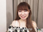 Preview 2 of Cheating housewife in Japan sucks cock in casting couch first time on camera interview pt 2