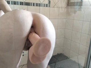 dildo masturbation, amateur, milf, shower