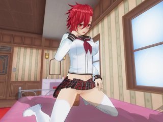 red hair, anime, hentai riding, rough