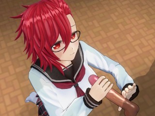 3D HENTAI Schoolgirl with Red Hair Jerks off your Cock