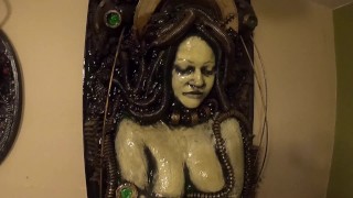 Biomecánica Medusa Original Escultura de pared
