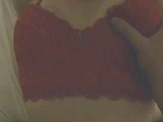 Playing with mommy’s lactating tits