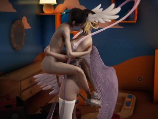 Digimon: Angewomon TakesCare of Her_and Gives Her a Lot_of Love